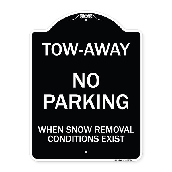 Tow-Away No Parking When Snow Removal Conditions Exist Heavy-Gauge Alum, 18" L, 24" H, BW-1824-22794